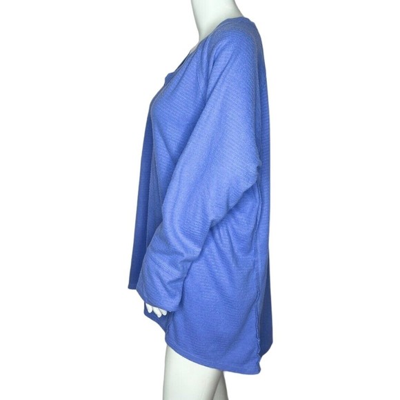 Wildfox Women’s Haley Thermal Top Blue Brushed Long Sleeved V-Neck Size XXL - Picture 3 of 8